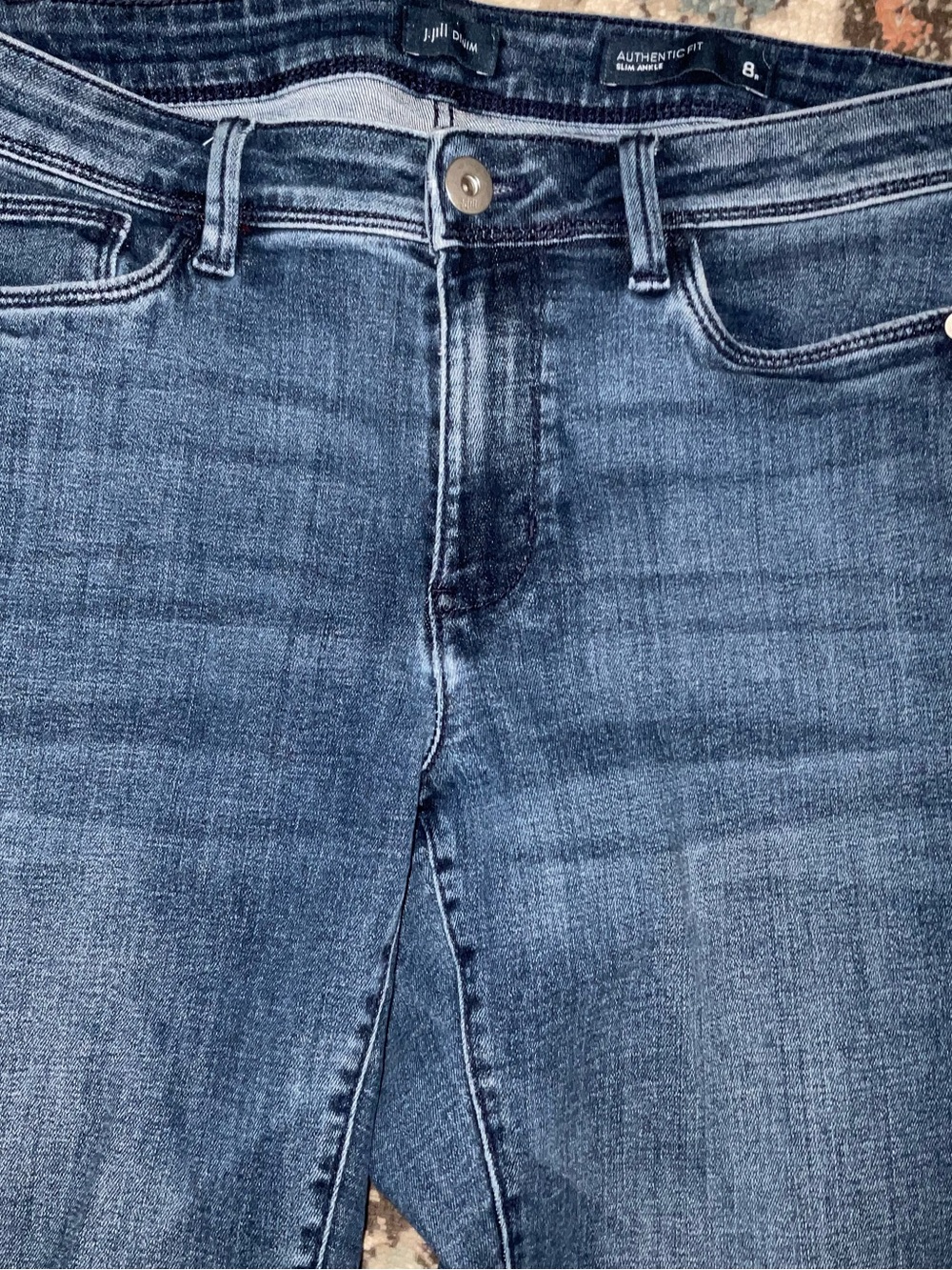 J. Jill Authentic fit slim ankle Jeans in Dark Blue Denim - Picture 3 of 11